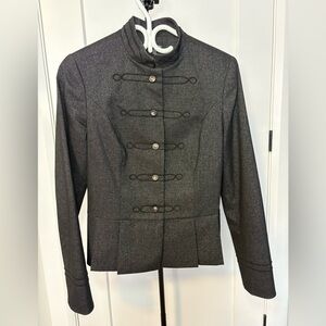 Le Chateau Charcoal Military-Style Blazer